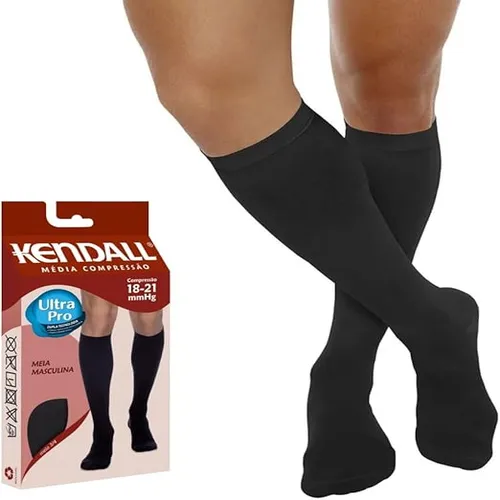 Meia 3/4 (Ad) Masculina 18-21 Preta P Kendall 1802
