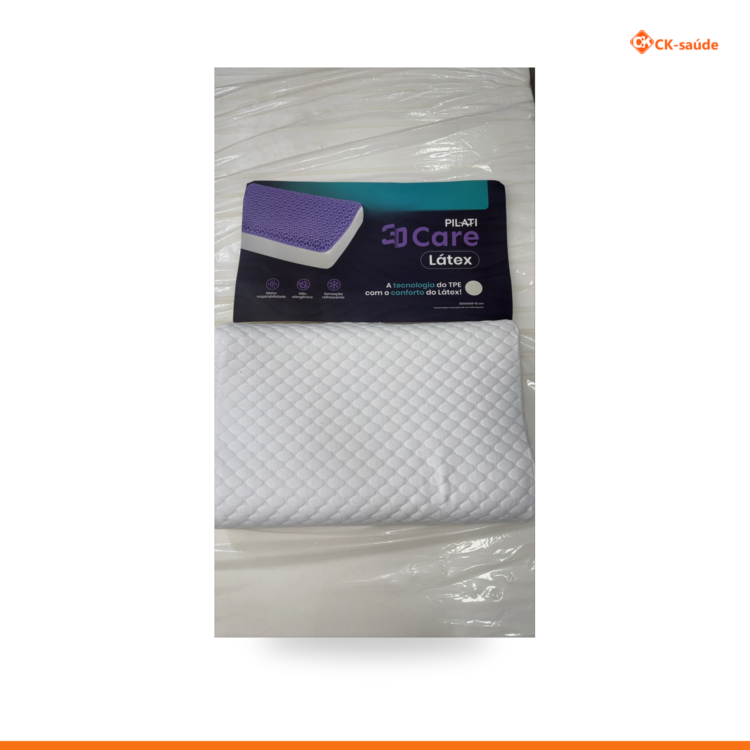 Travesseiro 3D Care Latex 60X40x8-10cm Pilati