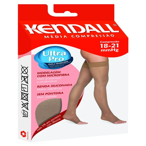 Meia 7/8 (Agh) 18-21 C/ Silicone S/Ponteira Mel P Kendall 1712