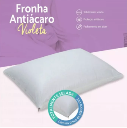 Travesseiro C/ Fronha Anti-Acaro Natural